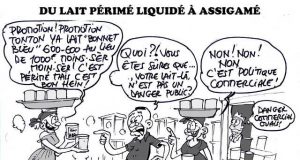 Togo, Risque alimentaire : Du lait concentré « Bonnet Bleu » impropre à la consommation, vendu à vil prix au Grand marché de Lomé.