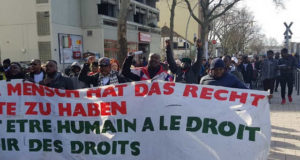 ScanMines Togo de groupe Heidelberg décriée en Allemagne Manif contre Scantogo en Allemagne | Photo : DR