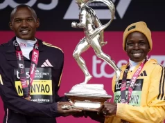 Marathon de Londres : record du monde féminin, double victoire kenyane Les Kenyans Alexander Mutiso Munyao et Peres Jepchirchir, marathon de Londres