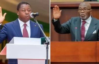Togo: La Cour de Justice de la CEDEAO Exige l’Éxécution de Son Arrêt du 29 Janvier Le PCM F. Gnassingbé (g) et le PR S. de Tové | Photos: DR / Infog: 27avril.com