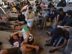 En Libye, un Système Carcéral Meurtrier à l’Ombre de l’Europe Exilés détenus arbitrairement et pour une durée indéterminée au centre de détention de Zintan, à Dhar el-Jebel. en Libye, 2019 | Photo: Jérôme Tubiana/MSF