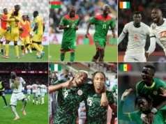 Football / CAN 2025: L’Afrique de l’Ouest en force en huitièmes de finale Les représentants de l'Afrique de l'Ouest en 8es de finale de la CAN 2025: Bénin, Burkina Faso, Côte d'Ivoire, Mali, Nigéria et Sénégal | Photos: CAF; Infog: 27avril.com