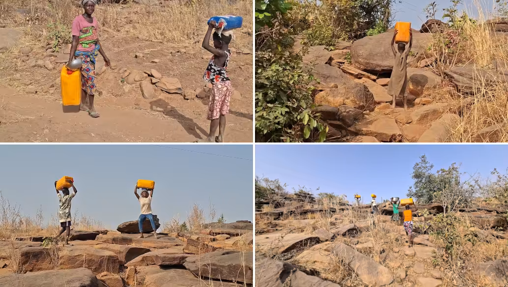 Pénurie d'eau dans la région des Savanes. Les enfants et les jeunes sont mise à contribution pour aller chercher de l'eau à plusieurs souvent dans des conditions difficiles | Photos: Laabali