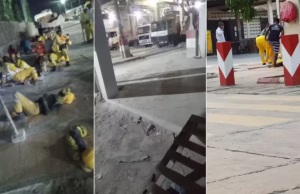 Togo: Un système de Sous-traitance RMO Qui Maintient des Employés dans la Précarité à CIMTOGO Gauche: Ouvriers dans une usine de la CIMTOGO. Centre: L’usine de CIMTOGO désertée dans la soirée du dimanche 08 mars. Droite: Des personnes extérieures introduites dans l’usine de CIMTOGO pour travailler à la place des grévistes (ils reçoivent des EPI pour travailler) | Photo: Lalternative.info / DR