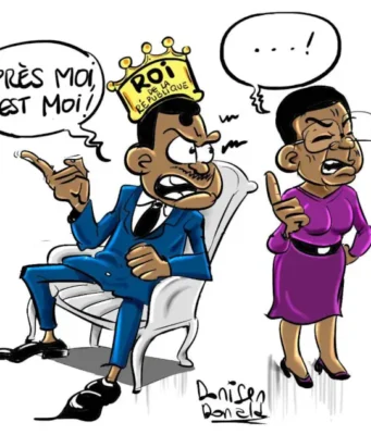Togo: Un parlementarisme de façade au service d’un césarisme constitutionnalisé Faure Gnassingbé vs Marguerite Gnakade | Caricature: Donisen Donald / Liberté