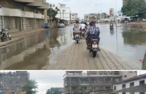 Inondations à Cotonou: Souffre-douleur impertinent des laudateurs du régime togolais Inondation à Lomé au Togo (haut) et à Cotonou au Bénin (Bas) à des dates respectives inconnues | Photos: DR