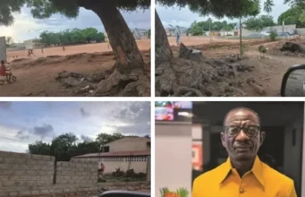 Togo / Clôture inachevée du Lycée de Djidjolé : Des dysfonctionnements aux humeurs du ministre Omorou, Stanislas Baba et Faure Gnassingbé interpellés Clôture inachevée du Lycée de Djidjole et le ministre Mama Omorou | Infog: LeCorrecteur.tg