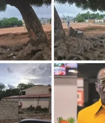 Togo / Clôture inachevée du Lycée de Djidjolé : Des dysfonctionnements aux humeurs du ministre Omorou, Stanislas Baba et Faure Gnassingbé interpellés Clôture inachevée du Lycée de Djidjole et le ministre Mama Omorou | Infog: LeCorrecteur.tg