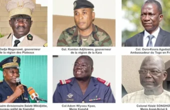 Militarisation à outrance de l’administration publique du Togo sous prétexte de rigueur et de discipline: Quel bilan revendiquent les autres militaires déjà en fonction civile? A quoi sert finalement l’ENA? Quelques militaires en poste dans l'administration publique | Infog: DR / LeCorrecteur.tg