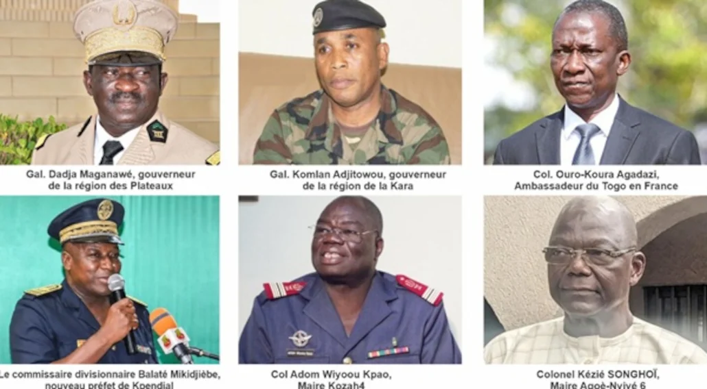 Quelques militaires en poste dans l'administration publique | Infog: DR / LeCorrecteur.tg