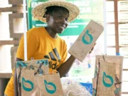 Togo / Afrique: Les Végétaux Transformés Peinent à Devenir des Alternatives au Plastique La promotrice de BANAFIB Abra Rachel Badohoun présente des sacs biodégradables à bas de fibre de déchets de banane | Photo: Hector Sann’do Nammangue / Mongabay