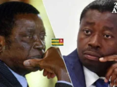 Hommage au prétendu père de la nation. Au Togo, On Continue à Célébrer le Mensonge Pendant Que Les Autres Avancent Les visages de l'imposture au Togo: le défunt père Eyadema Gnassingbé et l'incapable fils Essozimna Gnassingbé | Infog: 27avril.com