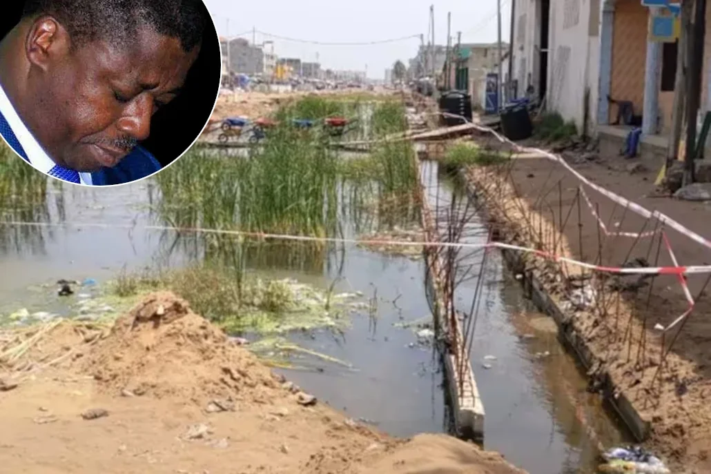 Un chantier abandonné quelque part au Togo de Faure Gnassingbé (mortaise) | Photo: LeCorrecteur.tg, DR; Infog: 27avril.com