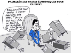 Togo: La politique de l’autruche d’un Faure Gnassingbé aux antipodes des réalités politiques de son pays FEG et son Incompétence | Caricature / Archives: Donisen Donald / Liberté