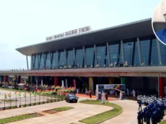 Togo / Incident Sanitaire à l’Aéroport de Lomé: L’Art de Cacher le Soleil avec la Main Aéroport de Lomé. En mortaise, le DG du SALT, le sieur Kanka-Malik Natchaba | Photos: DR; Infog: 27avril.com